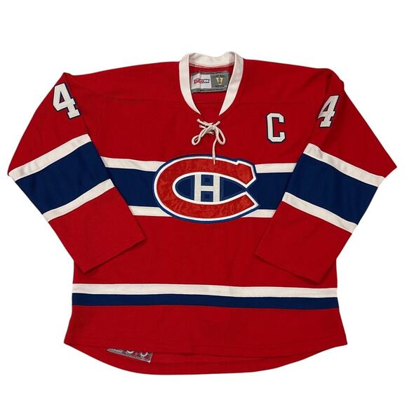 Vintage CCM Montreal Canadiens Jean Beliveau Hockey Jersey Size 50 Large Red - Picture 1 of 10